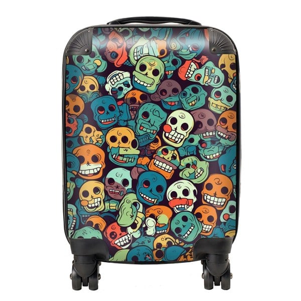 Warren Reed Smiling Skulls Pattern Suitcase