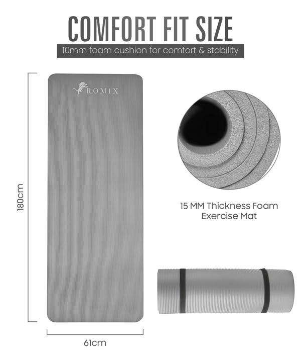 ROMIX Yoga Mat 15MM Black