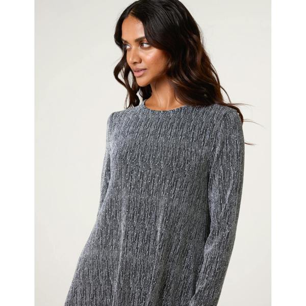 Blue Vanilla Metallic Diamante Swing Dress