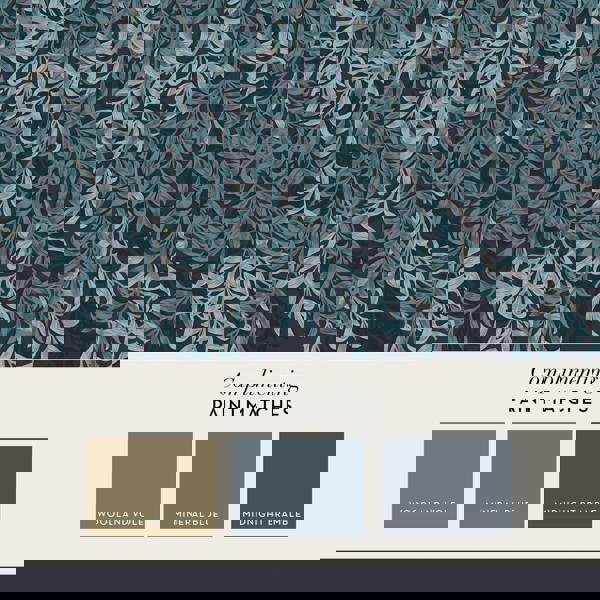 William Morris At Home Willow Bough Fixed Size Mural | Navy