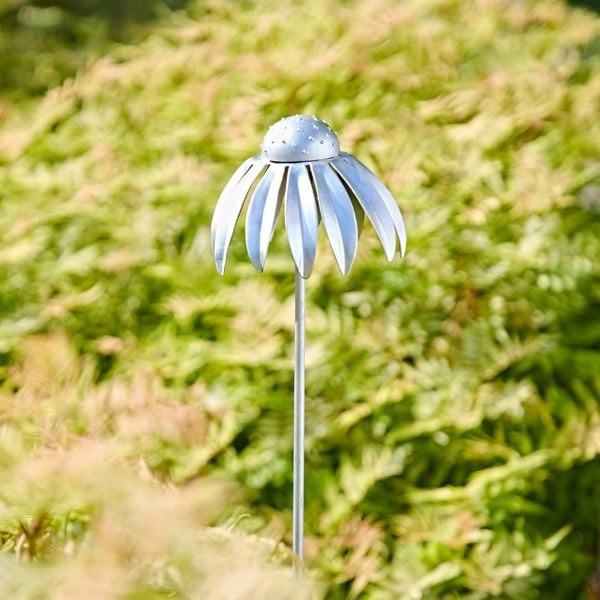 Paper High Recycled Metal Echinacea Flower Garden Stake Decoration