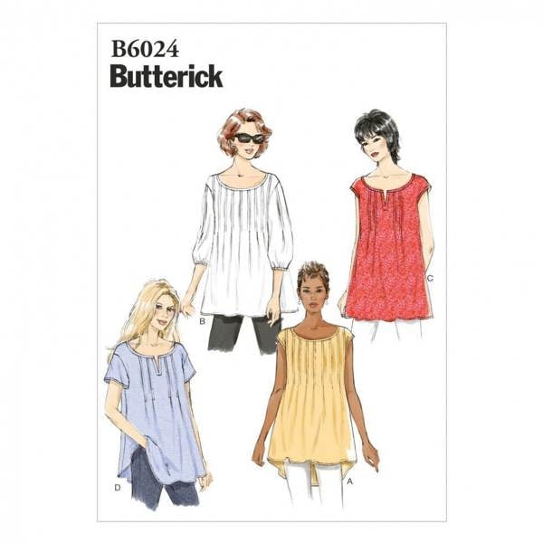 Butterick Sewing Pattern 6024, Tops for Women, XS-S-M - Easy