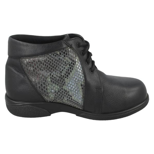 DB Shoes Ladies Easy B Casual Boots With Snake Skin Detail Donna