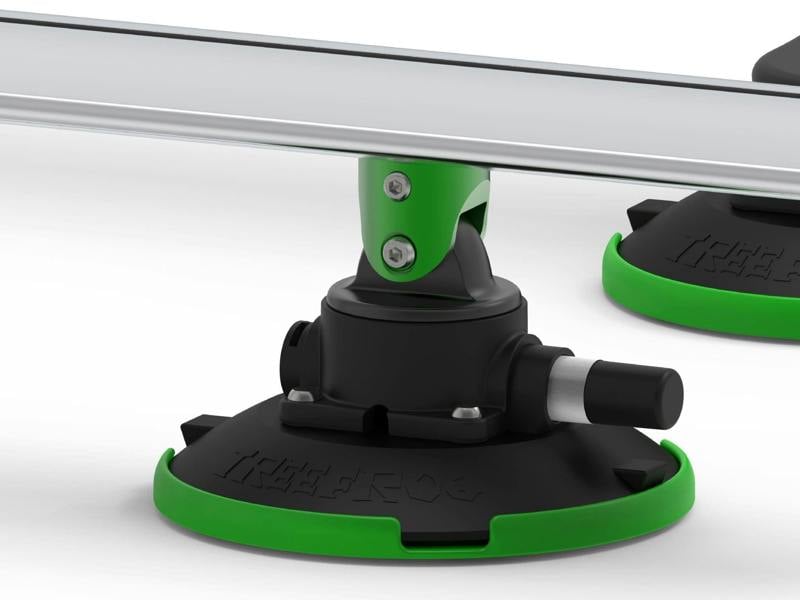 TreeFrog Roof Rack Cross Bars Suction Vacuum Mounted Silver