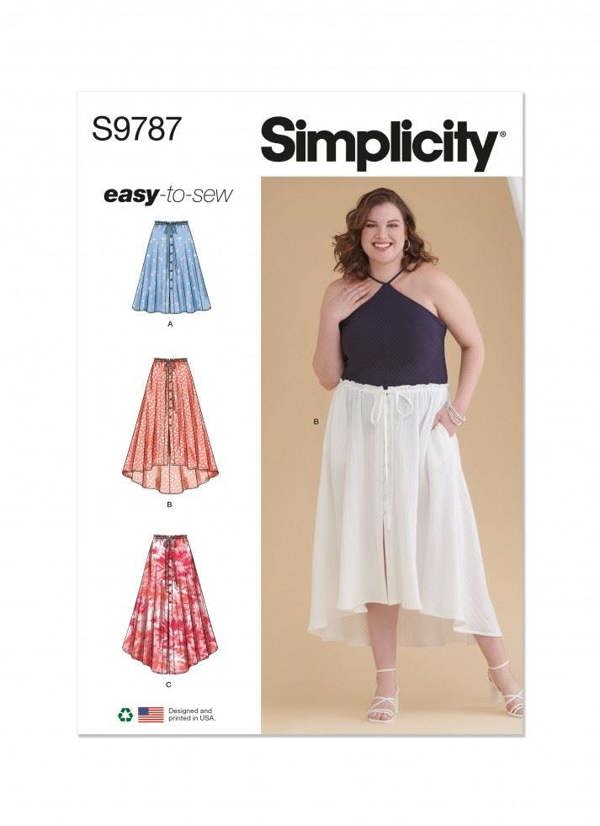 Simplicity Sewing Pattern 9787, Skirts for Women, W2 (20W-22W-24W-26W-28W) - Easy