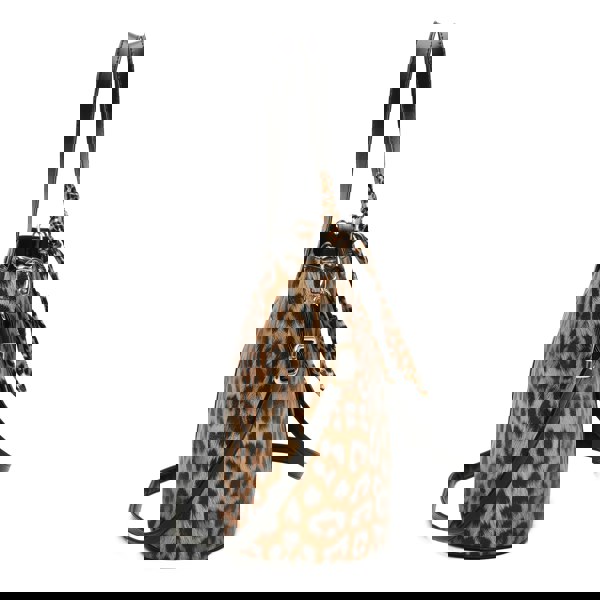 Kitise Leopard Print Bucket Tote Shoulder Bag Detachable Strap