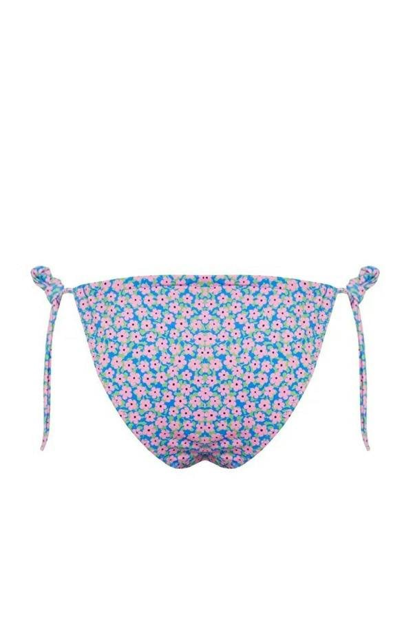 WOVCOR Floral Patterned Tunnel High Leg Brazilian Bikini Bottom