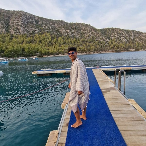 Cotton and Olive Twist Cotton Hammam Towel