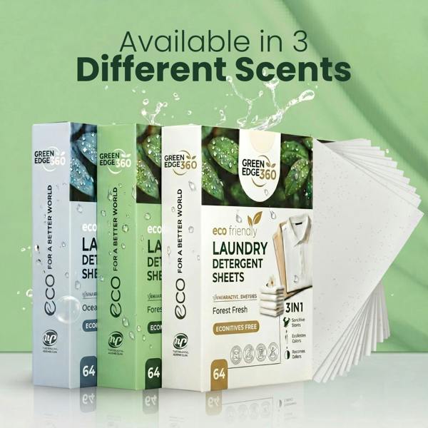 Green Edge 360 Forest Fresh Eco Friendly Laundry Detergent Sheets
