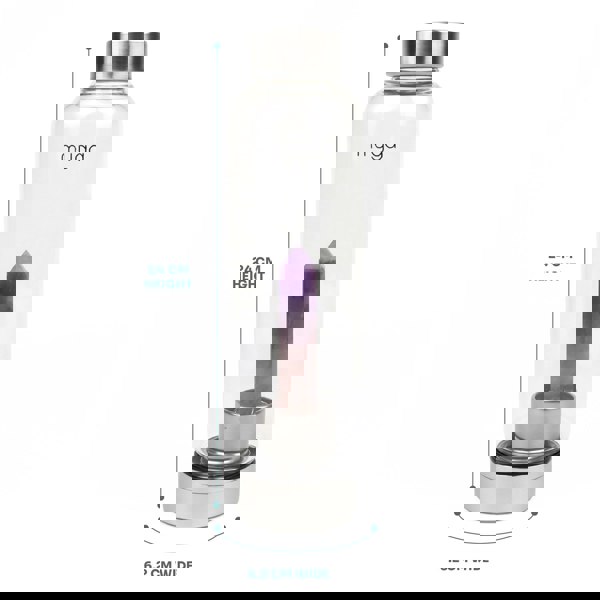 Myga Amethyst Crystal Glass Water Bottle