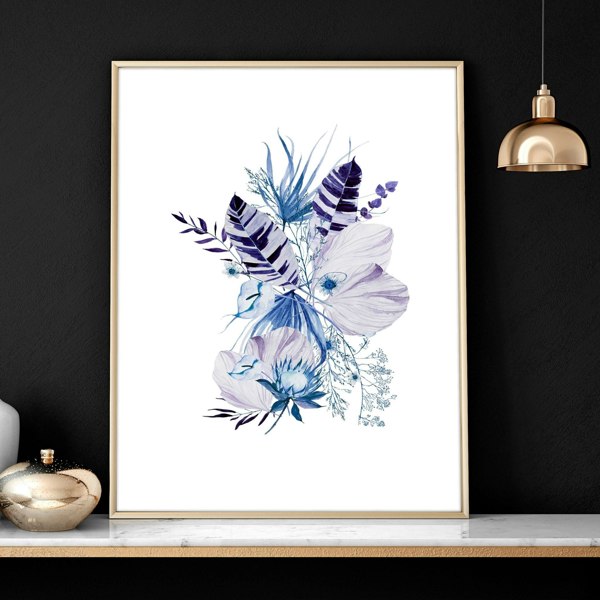 Botanical prints framed | set of 3 wall art prints