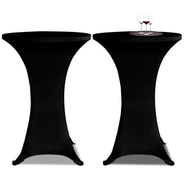 Berkfield Standing Table Cover �_�”�_60cm Black Stretch 2 pcs