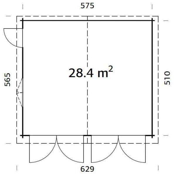 Palmako Roger 28.4m² Double Garage