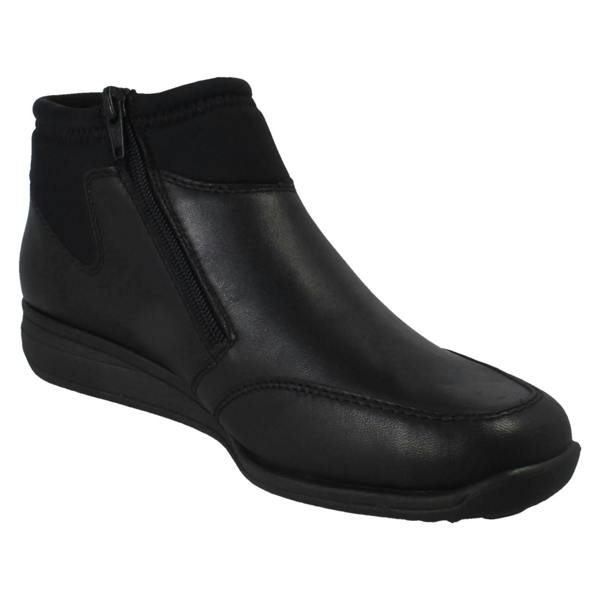 Rieker Ladies Rieker Extra Wide Double Zip Ankle Boots 47270