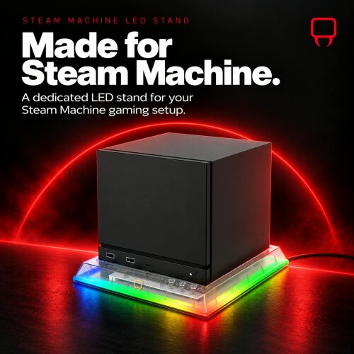 Venom Steam Machine LED Console Stand with 8 Colour RGB Lighting and Ventilated Base
