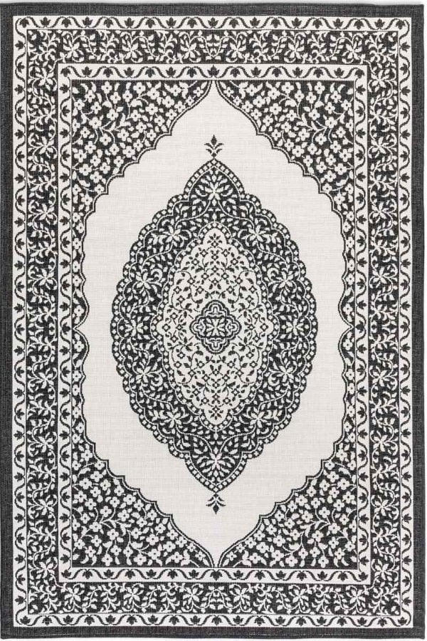 Meekly Indoor & Outdoor Reversible Black Rug