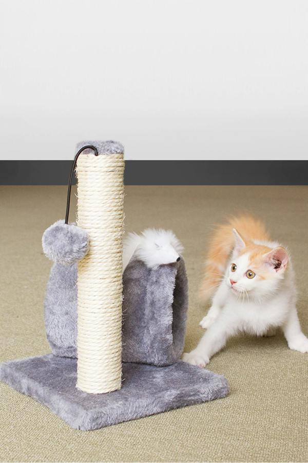 Cat Scratching Post with Toys and Tunnel