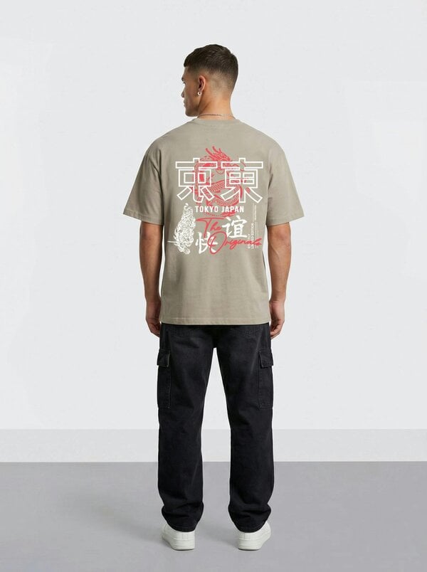 London Attitude Tokyo Dragon Premium Organic Cotton Relaxed Fit T-Shirt