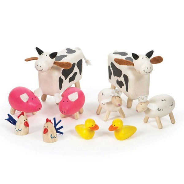 Tidlo Wooden Oldfield Farm Animals - Includes 10 Animals