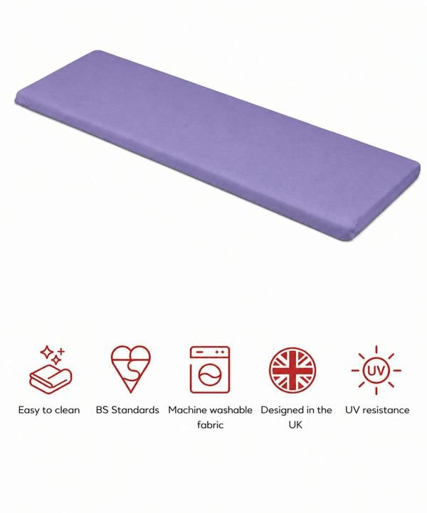 SP Range 3 Seater Bench Pad Cushion Plum The Garden Furniture Shop