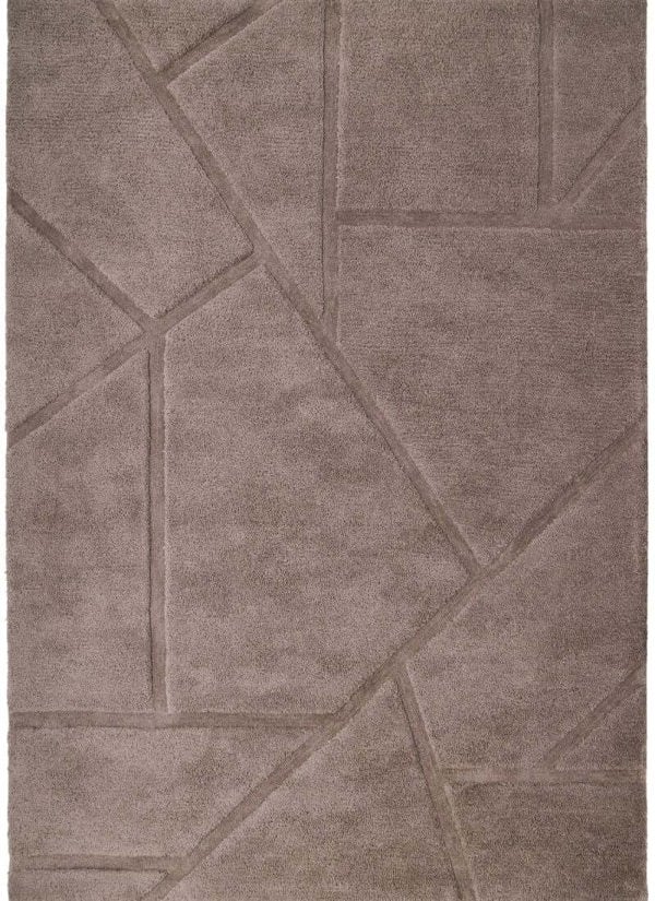 Scandinavian deep pile rug in cream and grey, featuring a minimalist design with soft texture and modern appeal.