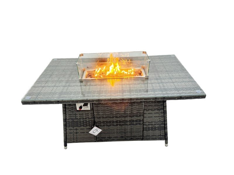 Fimous Garden Outdoor Rattan Furniture Set Rattan Reclining Chair 3 Seater Sofa with 2 Big Stools 2 Side Tables Dark Grey Mixed