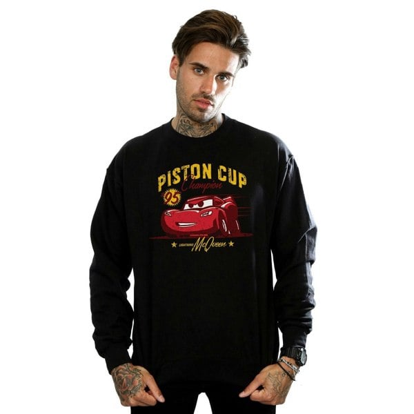 Disney Mens Cars Piston Cup Champion Sweatshirt - Black