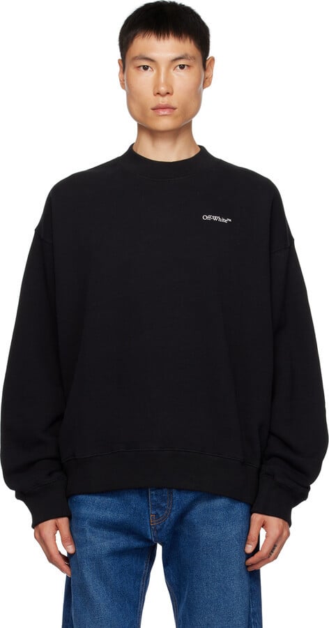 Off-White Scratch Tab Box Design Skate Fit Sweatshirt - Black