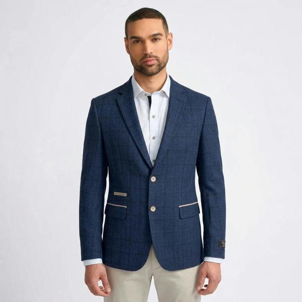 TruClothing IM11 - Men's Check Slim Fit Two-Button Blazer