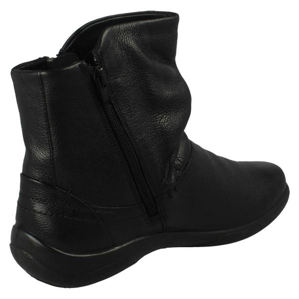 Padders Ladies Padders Textured Leather Rouched Ankle Boots Beau