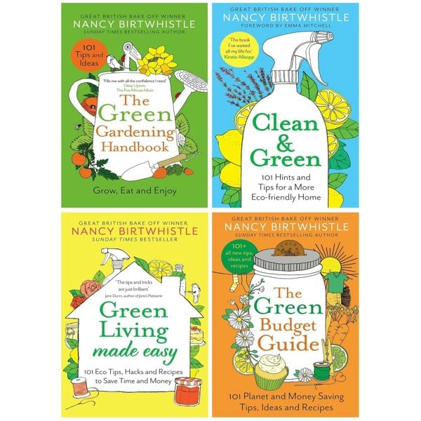 Nancy Birtwhistle Green Gardening 4 Book Collection Clean & Green, The Green Gardening Handbook, Green Living Made Easy & The Green Budget Guide