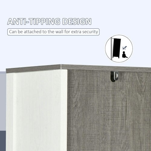 Wyld Haus Salata Tall Freestanding Bathroom Storage Cabinet With Open Shelves And Adjustable Interior Antique White
