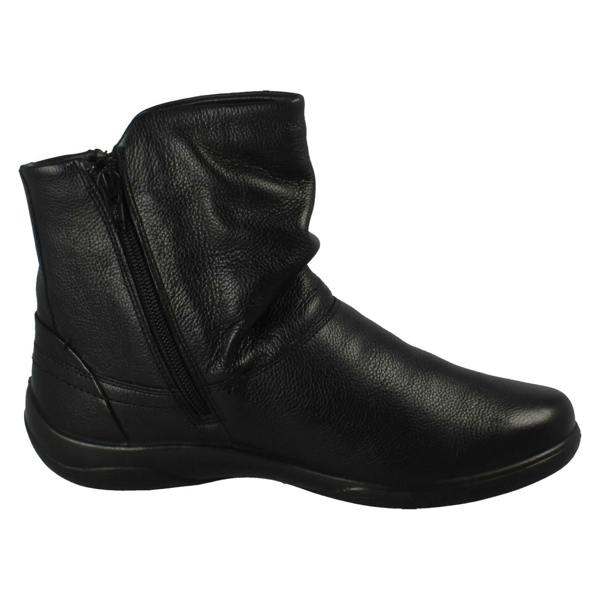 Padders Ladies Padders Textured Leather Rouched Ankle Boots Beau