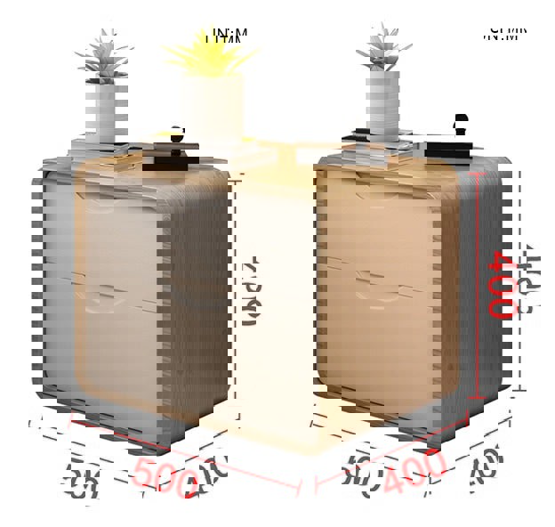 Signer Side Table, Bedside Table, Black / White, Walnut-Weilai Concept-Weilai Concept