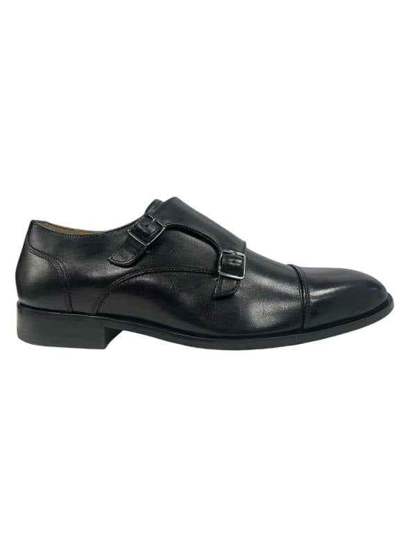 Chapman & Moore Toe Cap Monk Leather Men's Black Shoes
