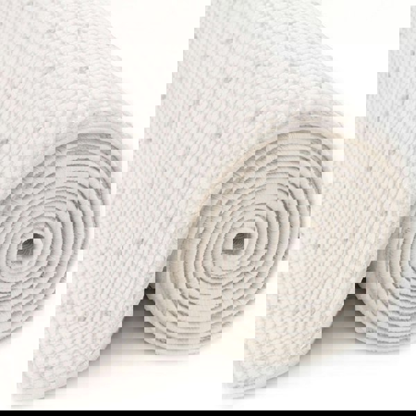 Living Room rug, grey-cream colours, dots, practicality in mind, the rug is anti-allergic.