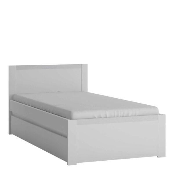 Wyld Haus Vienna 2ft 11 Single White Wood Bed Frame Sliding Drawer