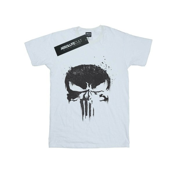Marvel Womens/Ladies The Punisher TV Skull Logo Cotton Boyfriend T-Shirt - White