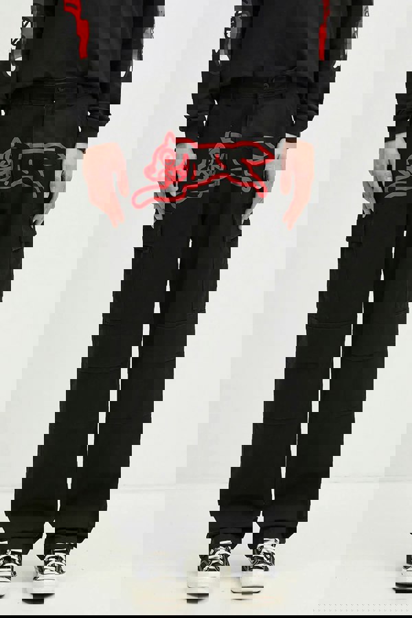 Icecream Running Dog Cargo Pant Black Red - Mens