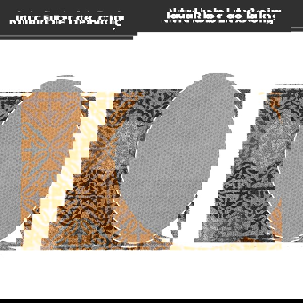 JVL Eco-Friendly Latex Backed Coir Entrance Doormat, 45x75cm - Tiles