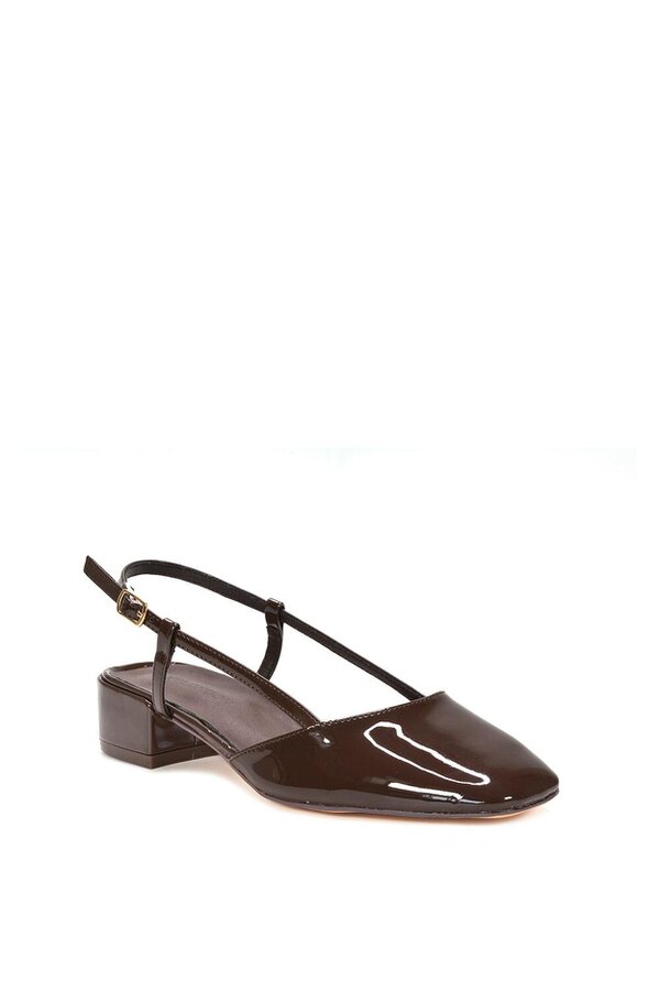 XY LONDON Slingback Court Shoes With Low Block Heel