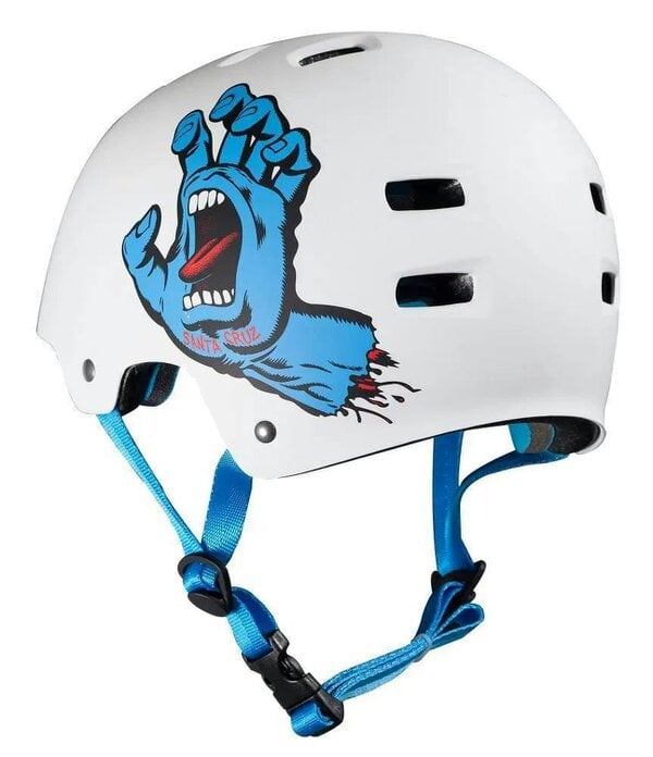 Bullet X Santa Cruz Skate Helmet Classic Screaming Hand Matt White