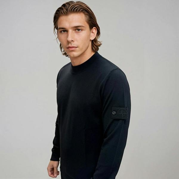 Stone Island RWS Wool Ghost Jumper Black - chancefashionco