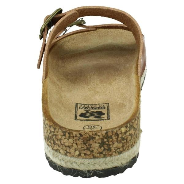 Down to Earth Ladies Down To Earth Twin Buckle Strap Sliders Sandals F12086