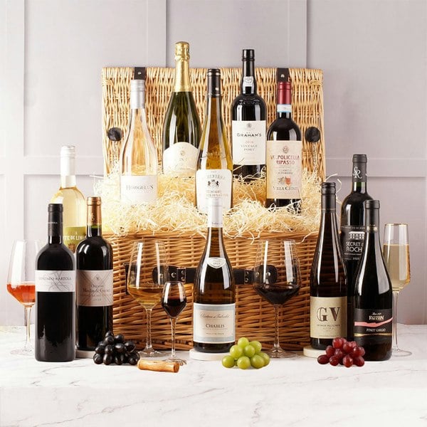 The Finest Wine Hamper in Wicker Basket