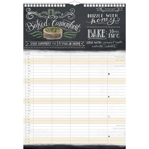 Lily & Val Recipes A3 Family Planner 2027, Family Planners, Month To View, Art, Gift
