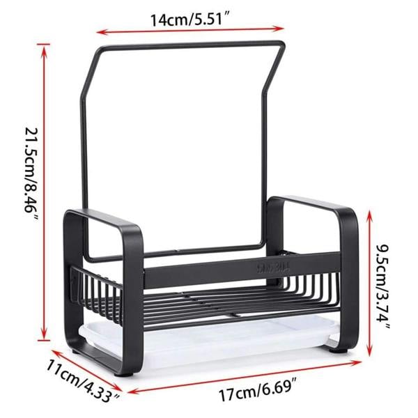 Top 3 Kitchen Sink Caddy Organiser with Drying Rack Black