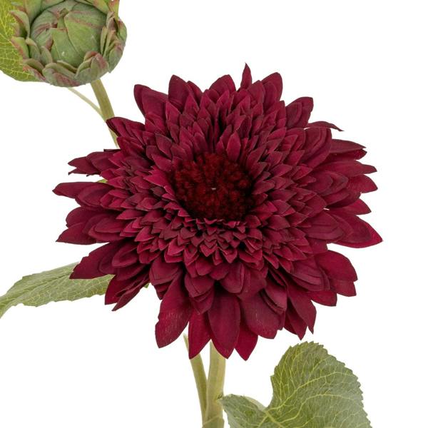 Wyld Haus Set of 3 Artificial Flowers Dahlia Burgundy Raven Stems