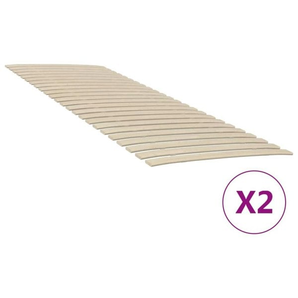Berkfield Slatted Bed Bases with 48 Slats 2 pcs 80x200 cm