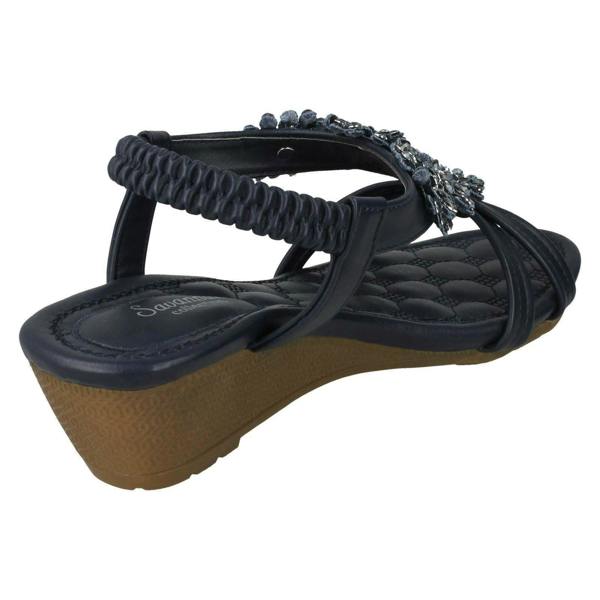 Savannah Ladies Savannah Mid Wedge Strappy Sandals F10792